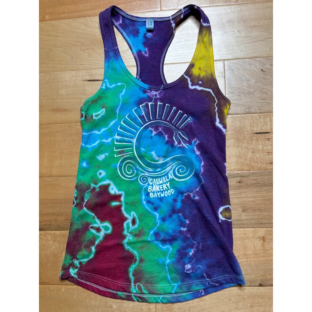 Tie Dye Tank Top Womens XS Multicolor Caliwala Bakery Baywood Racerback